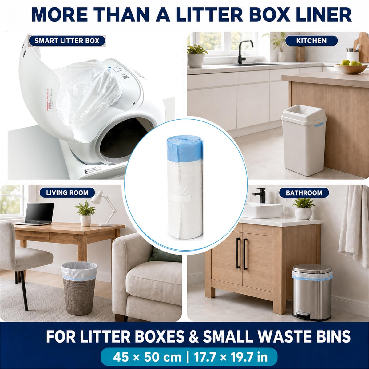 90-Count Self-Cleaning Cat Litter Box Liners – 18 x 20 Inch