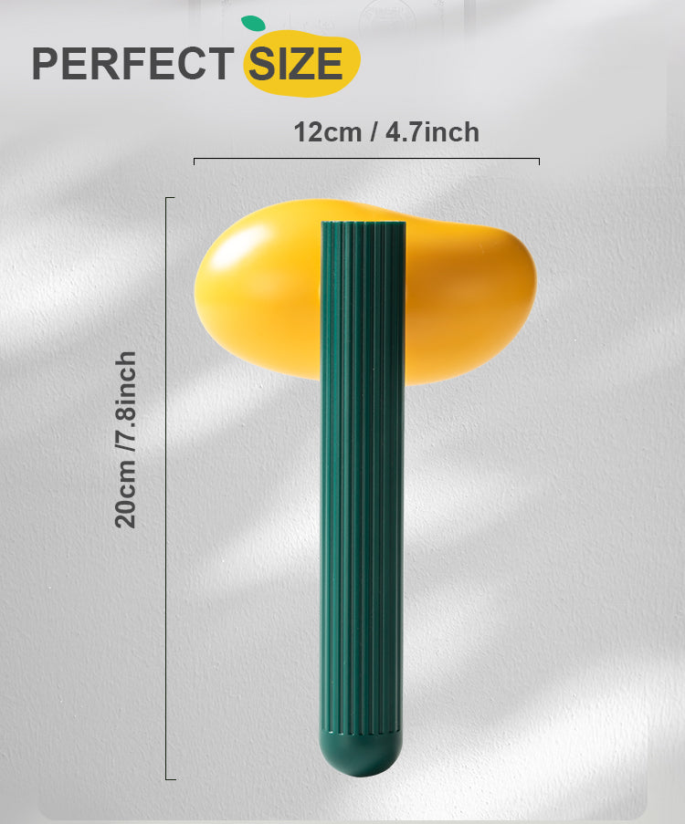 Mango-Shaped Self-Cleaning Pet Slicker Brush with Release Button for Dogs & Cats