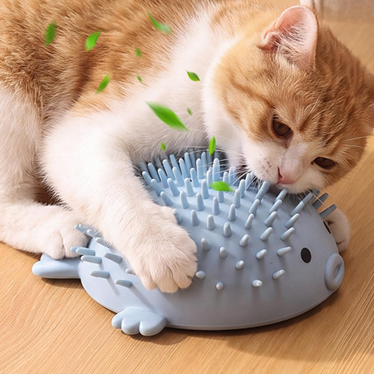 Cute Puffer Fish Cat Corner Groomer with Catnip