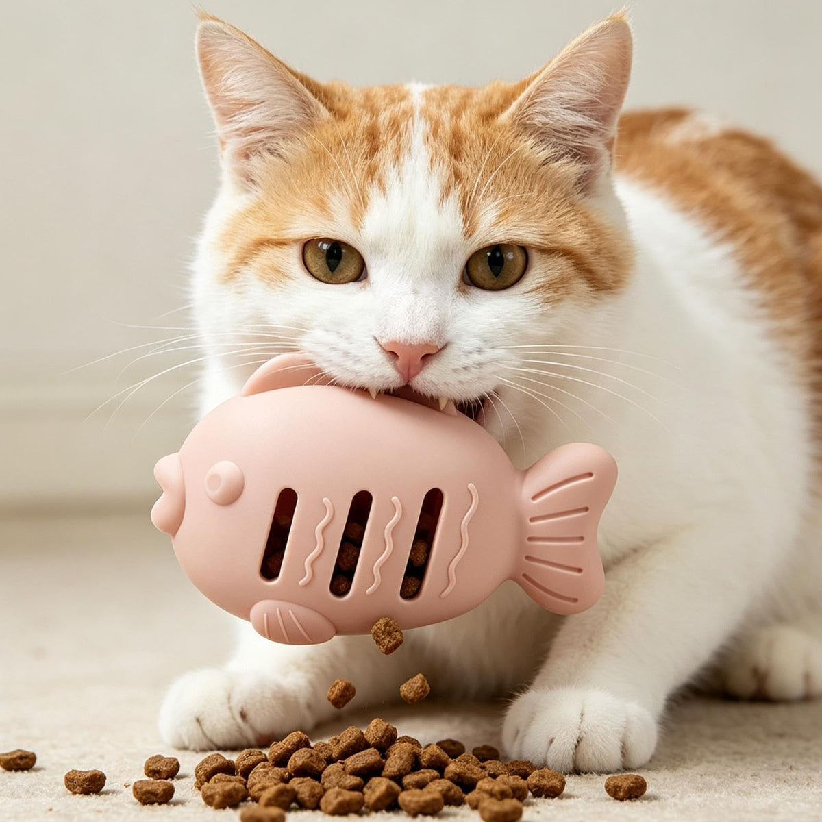 Fish-Shaped Cat Treat Dispenser Toy