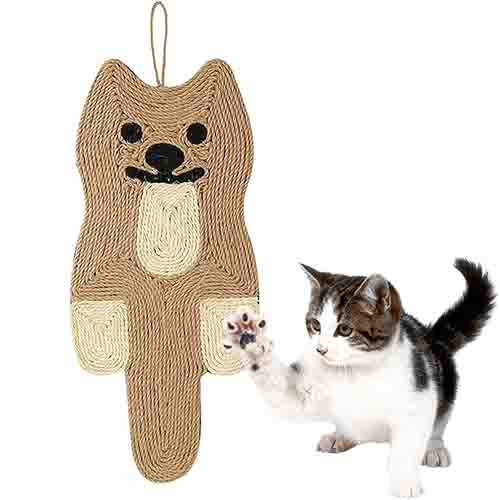 Cat Scratcher Mat, 21.3 X 9.8 Inch Natural Sisal Mouse Shape Cat Scratch Mats