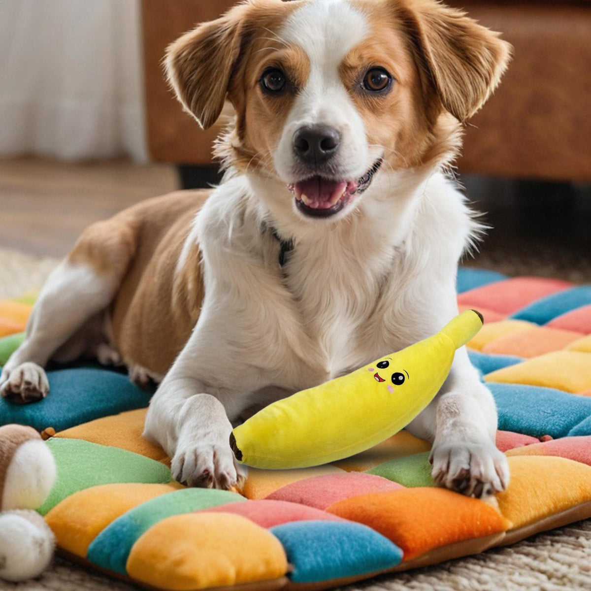 Plush Banana Squeaky Dog Toy