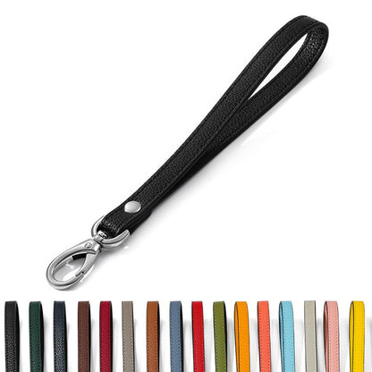 Short Leather Dog Leash – Heavy Duty 8-Inch Leather Lead with Metal Hook for Medium & Large Dogs