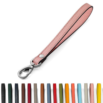 Short Leather Dog Leash – Heavy Duty 8-Inch Leather Lead with Metal Hook for Medium & Large Dogs