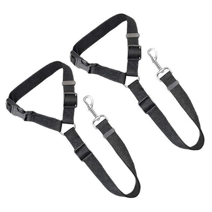 Dog Car Seat Belt 2-Pack – Adjustable Pet Safety Belt for Headrests, Heavy-Duty Nylon Car Restraint for Dogs