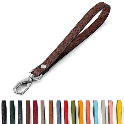 Short Leather Dog Leash – Heavy Duty 8-Inch Leather Lead with Metal Hook for Medium & Large Dogs