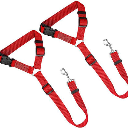 Dog Car Seat Belt 2-Pack – Adjustable Pet Safety Belt for Headrests, Heavy-Duty Nylon Car Restraint for Dogs