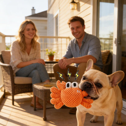 Crab Dog Squeaky Chew Toy for Playtime & Pet Enrichment