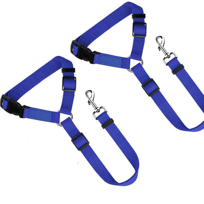 Dog Car Seat Belt 2-Pack – Adjustable Pet Safety Belt for Headrests, Heavy-Duty Nylon Car Restraint for Dogs