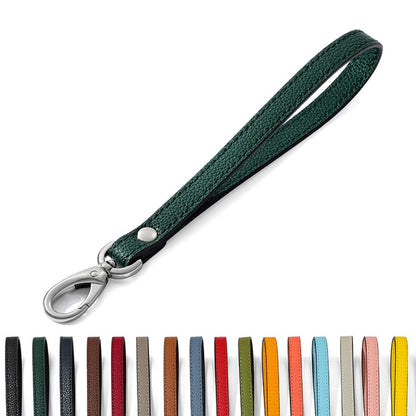 Short Leather Dog Leash – Heavy Duty 8-Inch Leather Lead with Metal Hook for Medium & Large Dogs