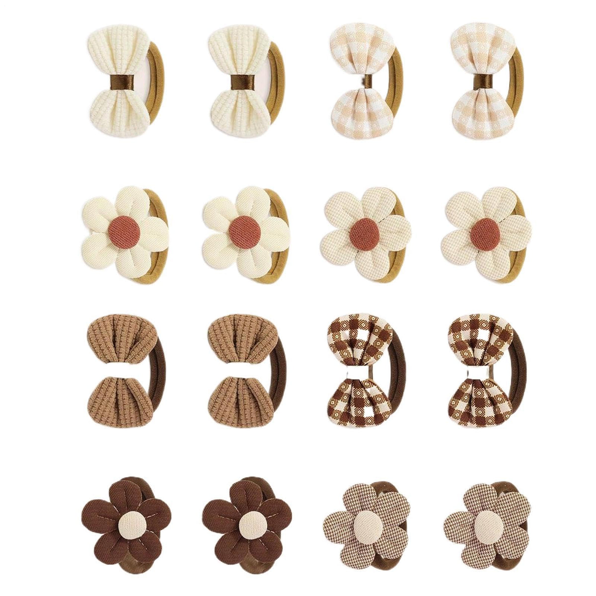 16-Piece Elastic Ribbon Bow Ties for Puppies & Small Dogs