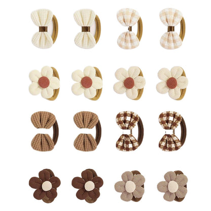 16-Piece Elastic Ribbon Bow Ties for Puppies & Small Dogs