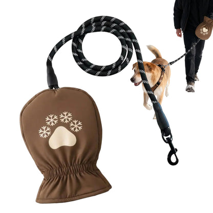 Winter Dog Leash with Built-In Thermal Mitten