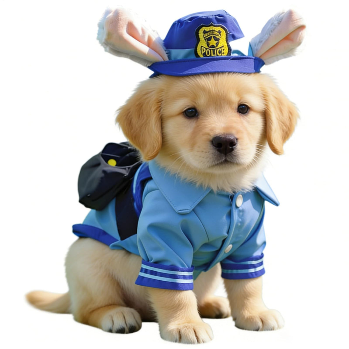 Police Officer Puppy Costume with Detachable Pocket