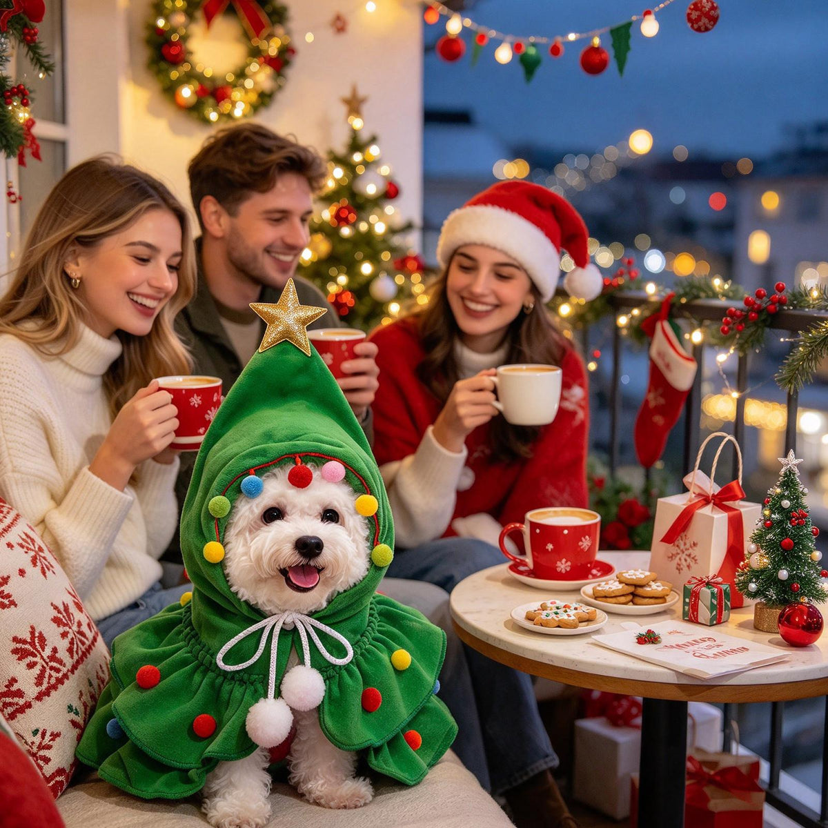 Christmas Tree Pet Costume for Cats & Small Dogs