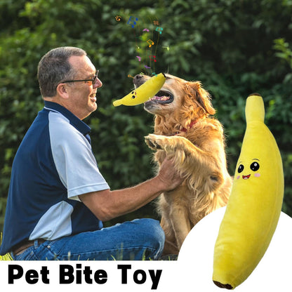 Plush Banana Squeaky Dog Toy