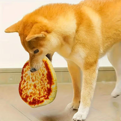 Pizza-Shaped Plush Squeaky Dog Toy