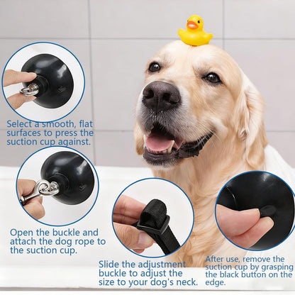 Dog Bathing Tether with Suction Cup