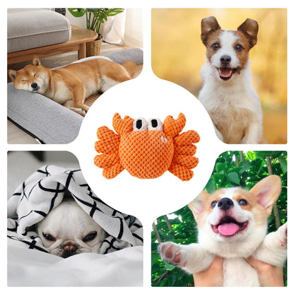 Crab Dog Squeaky Chew Toy for Playtime & Pet Enrichment