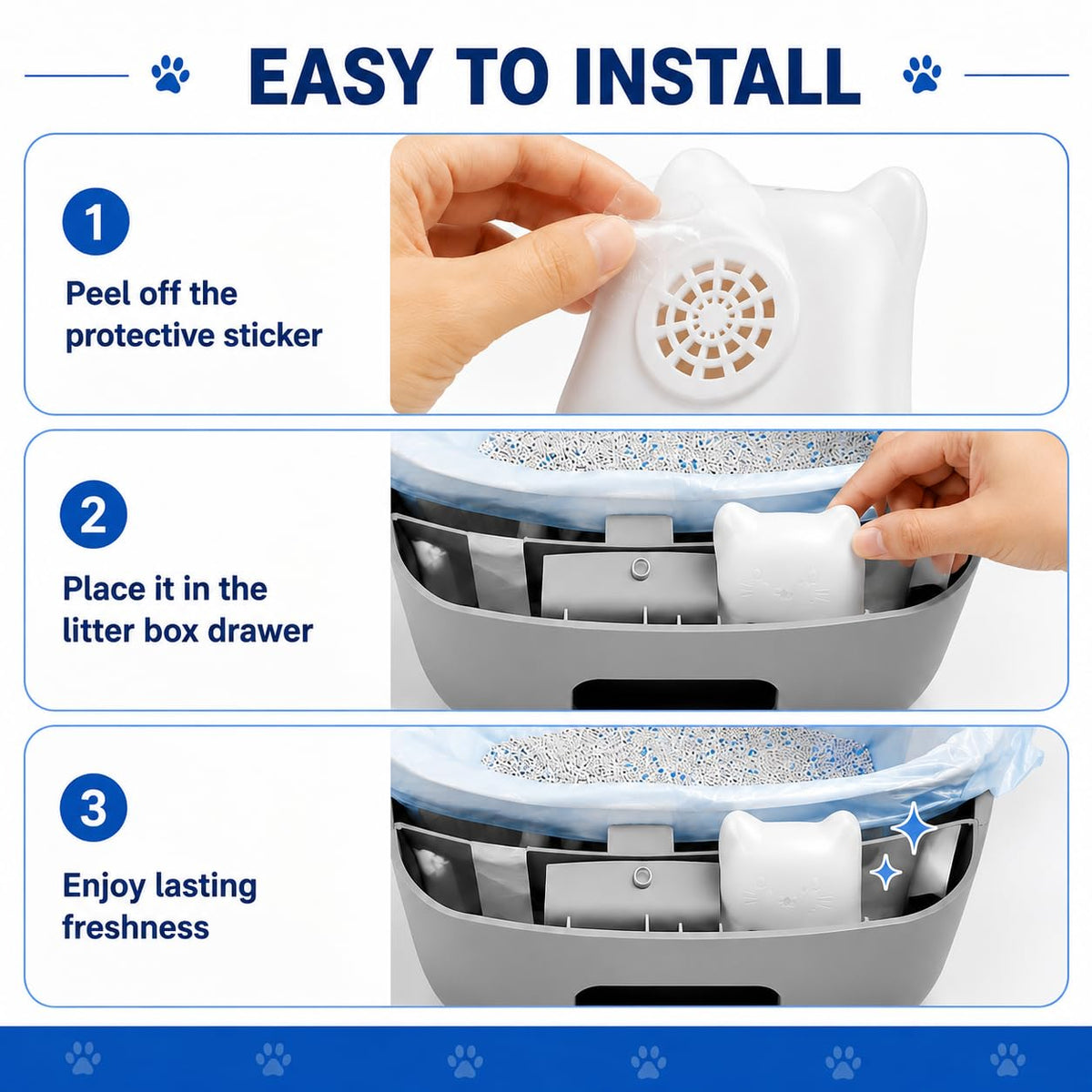 4-Pack Automatic Cat Litter Box Deodorizer – Fits Cumrige, Fumoi & More