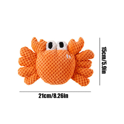 Crab Dog Squeaky Chew Toy for Playtime & Pet Enrichment