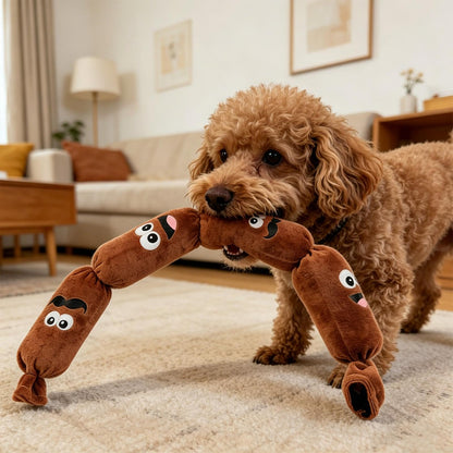Plush Interactive Squeaky Sausage Dog Toy