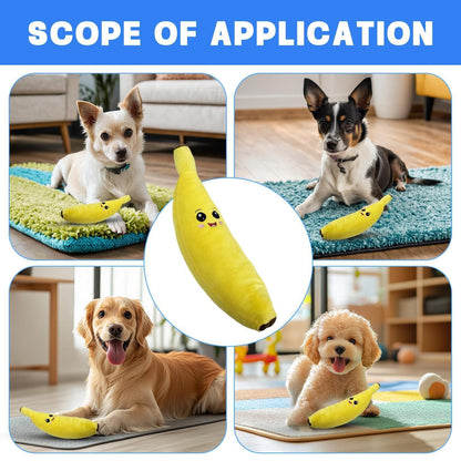 Plush Banana Squeaky Dog Toy