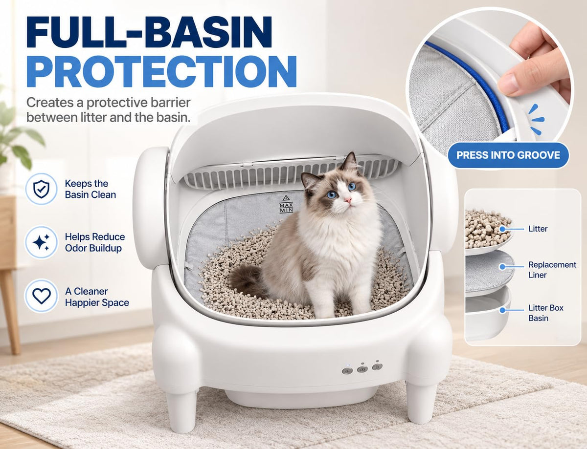 Oval Waterproof Liner for Self-Cleaning Cat Litter Boxes – 15.8 x 14.5 Inch