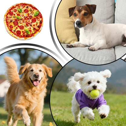 Pizza-Shaped Plush Squeaky Dog Toy