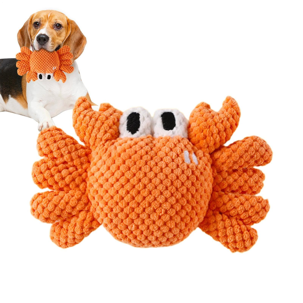 Crab Dog Squeaky Chew Toy for Playtime & Pet Enrichment