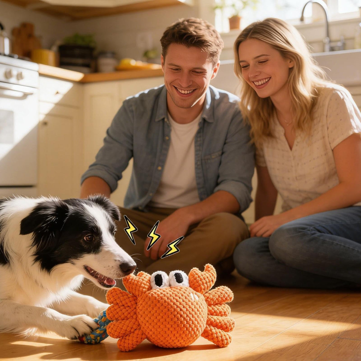 Crab Dog Squeaky Chew Toy for Playtime & Pet Enrichment
