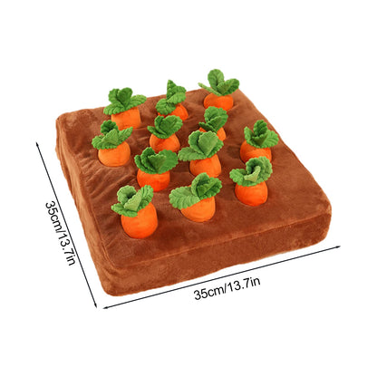 Snuffle Mat & Carrot Puzzle Toy for Dogs – Interactive Foraging & Treat Hide-and-Seek Game