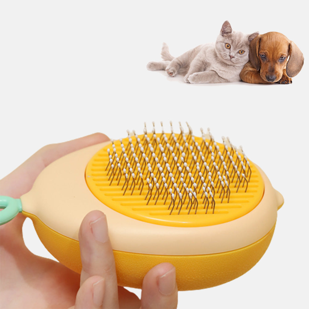 Pet Lemon Slicker Brush with Hair Release for Shedding and Grooming