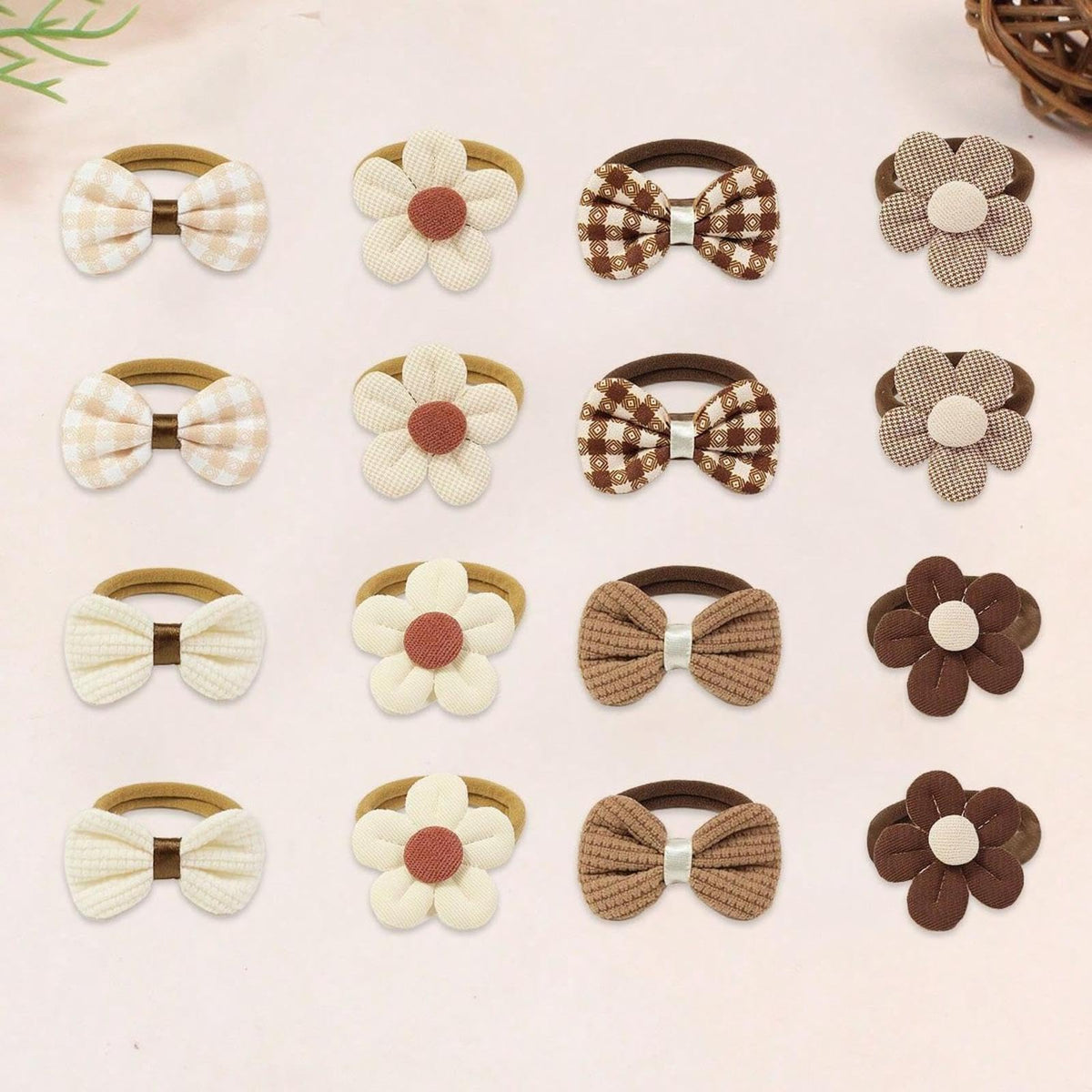 16-Piece Elastic Ribbon Bow Ties for Puppies & Small Dogs