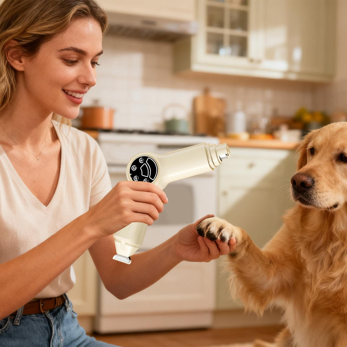 2-in-1 Dog Grooming Clippers & Nail Grinder with LED Light