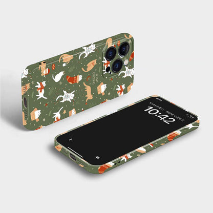 Cute Cat Phone Case for iPhone – Slim Frosted Hard Shell