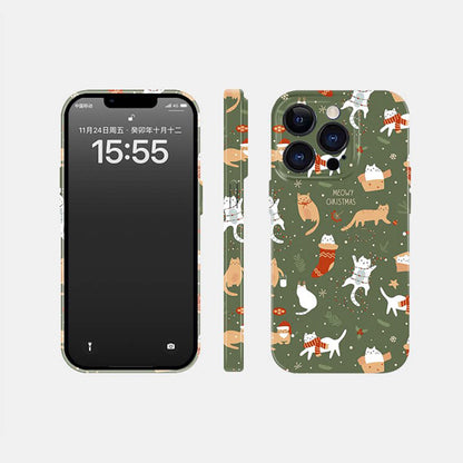 Cute Cat Phone Case for iPhone – Slim Frosted Hard Shell