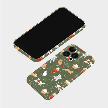 Cute Cat Phone Case for iPhone – Slim Frosted Hard Shell