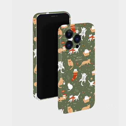 Cute Cat Phone Case for iPhone – Slim Frosted Hard Shell