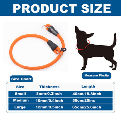 Heavy Duty Dog Slip Collar Nylon Rope Choke Collar with Stop Ring for Dog Training