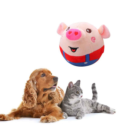 Active Moving Pet Plush Toy with Pop Songs& Recording Mode to Keep Dogs Busy