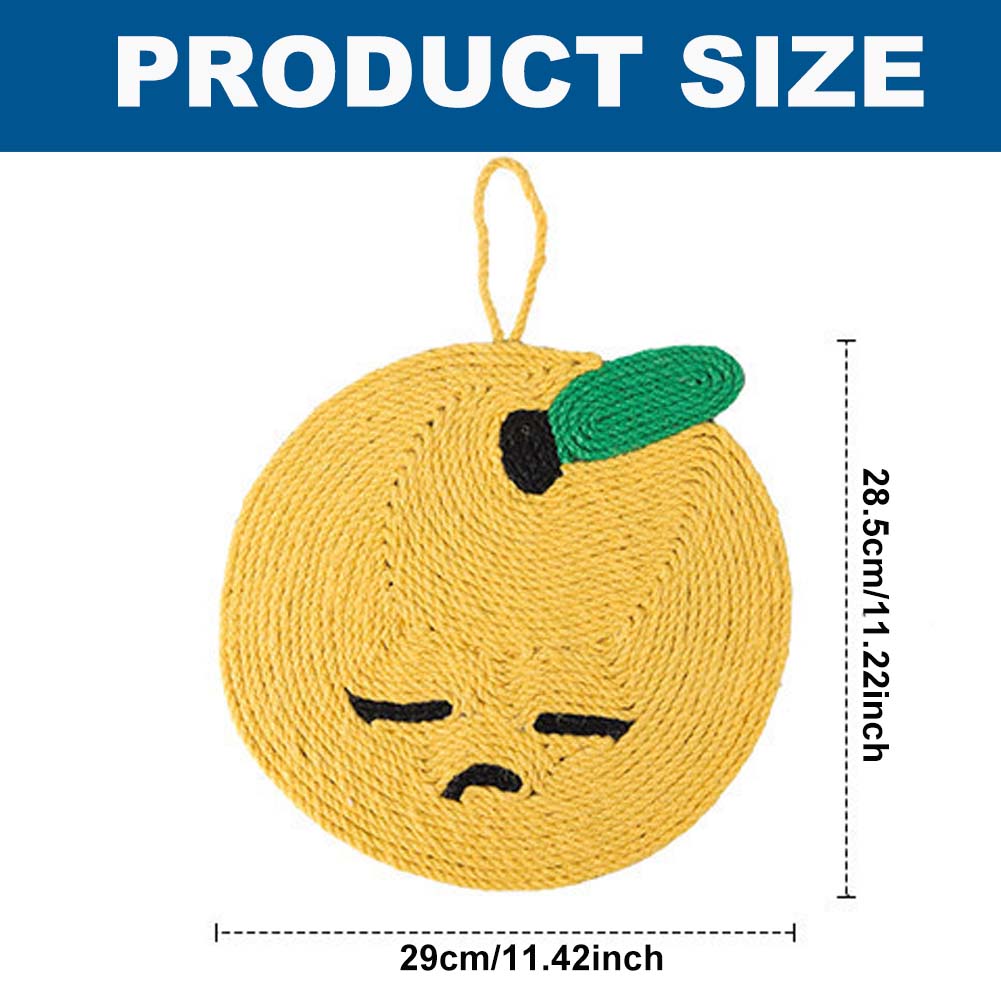 Natural Sisal Pineapple Shape Cat Scratch Mats, Anti-Slip Cat Scratching Pads Toy for Indoor Cats