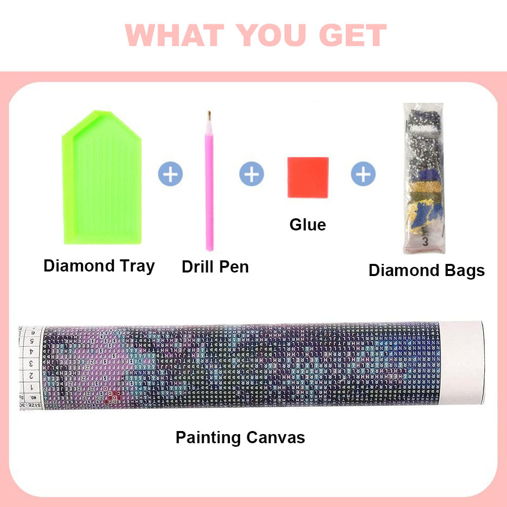 Cat Diamond Painting Kit, 30 × 40 cm