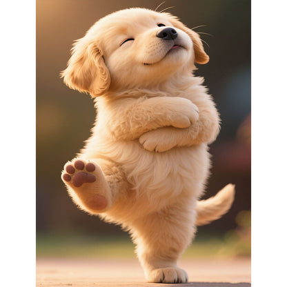 Golden Retriever Diamond Painting Kit, 30 × 40 cm