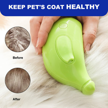 Steamy Cat Brush, Cute Banana shape Self Cleaning Steam Pet Brush for Cog Cat Rabbit,