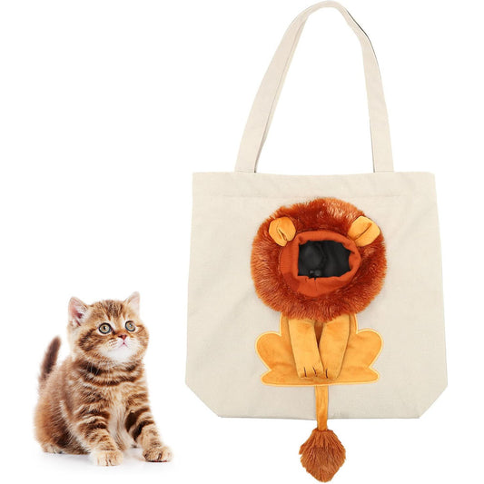 Cute Lion Shaped Cat Carriers Bag with Outcrop Design for Small Dog and Cat