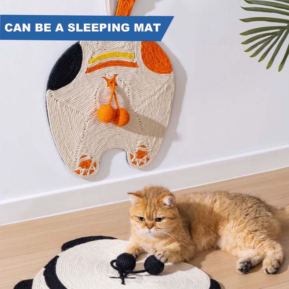 Natural Sisal Corgi Shape Cat Scratch Mats, Anti-Slip Cat Scratching Pads Toy for Indoor Cats