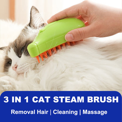 Steamy Cat Brush, Cute Banana shape Self Cleaning Steam Pet Brush for Cog Cat Rabbit,