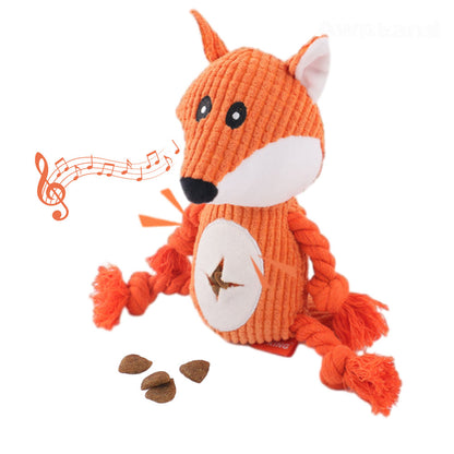 Plush Dog Toy - Cute Fox Shape and Durable Squeaky Dog Toys