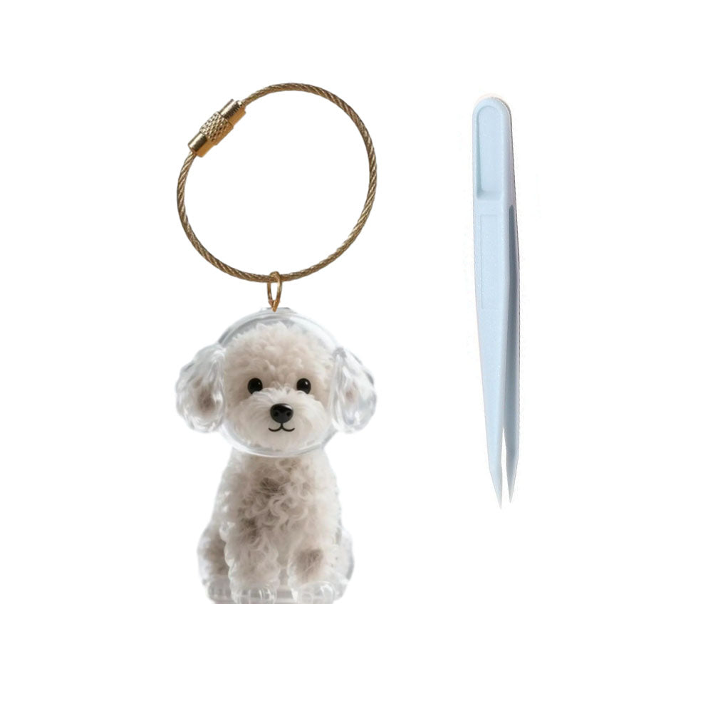 Portable Dog Hairs Storage Bottle with Chain, Memorial Dog Hair Keepsake for Paw Parents